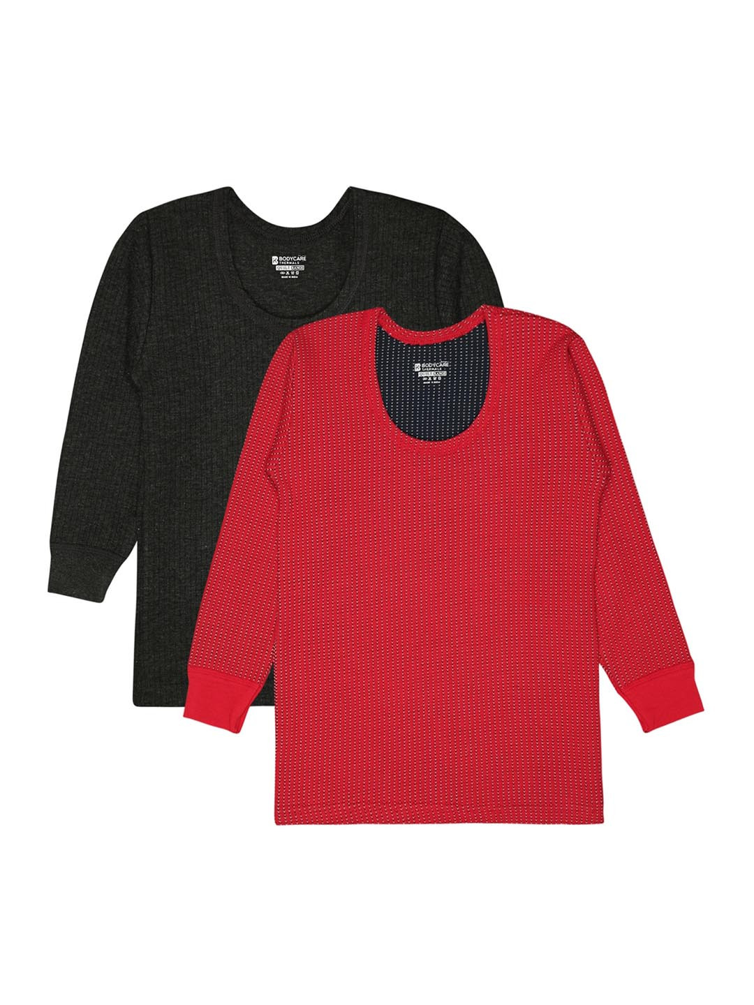 BODYCARE INSIDER Kids Pack Of 2 Self Design Thermal Tops