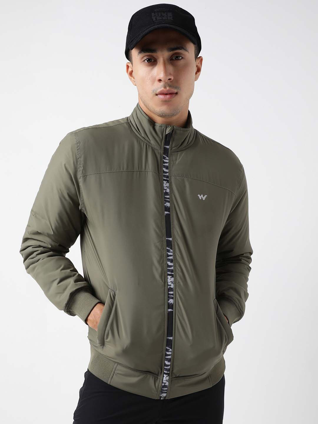 Wildcraft Abstract Printed Stand Collar Insulator Anti Odour Padded Jacket