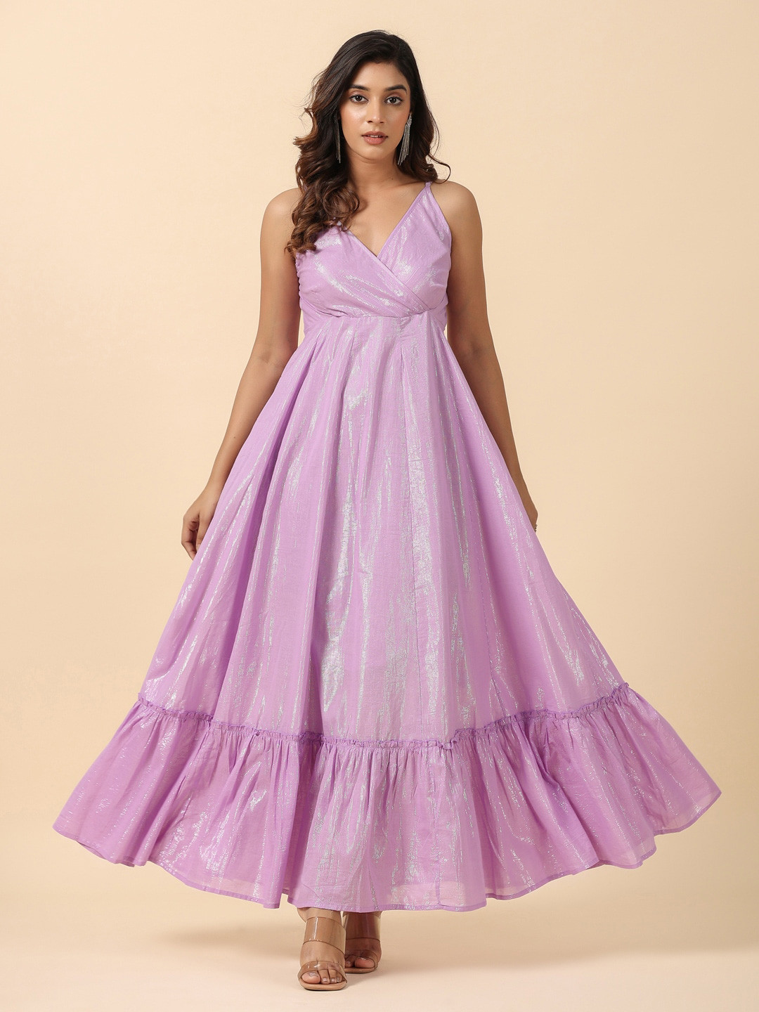 SAVI Cotton Lurex Strappy Dress