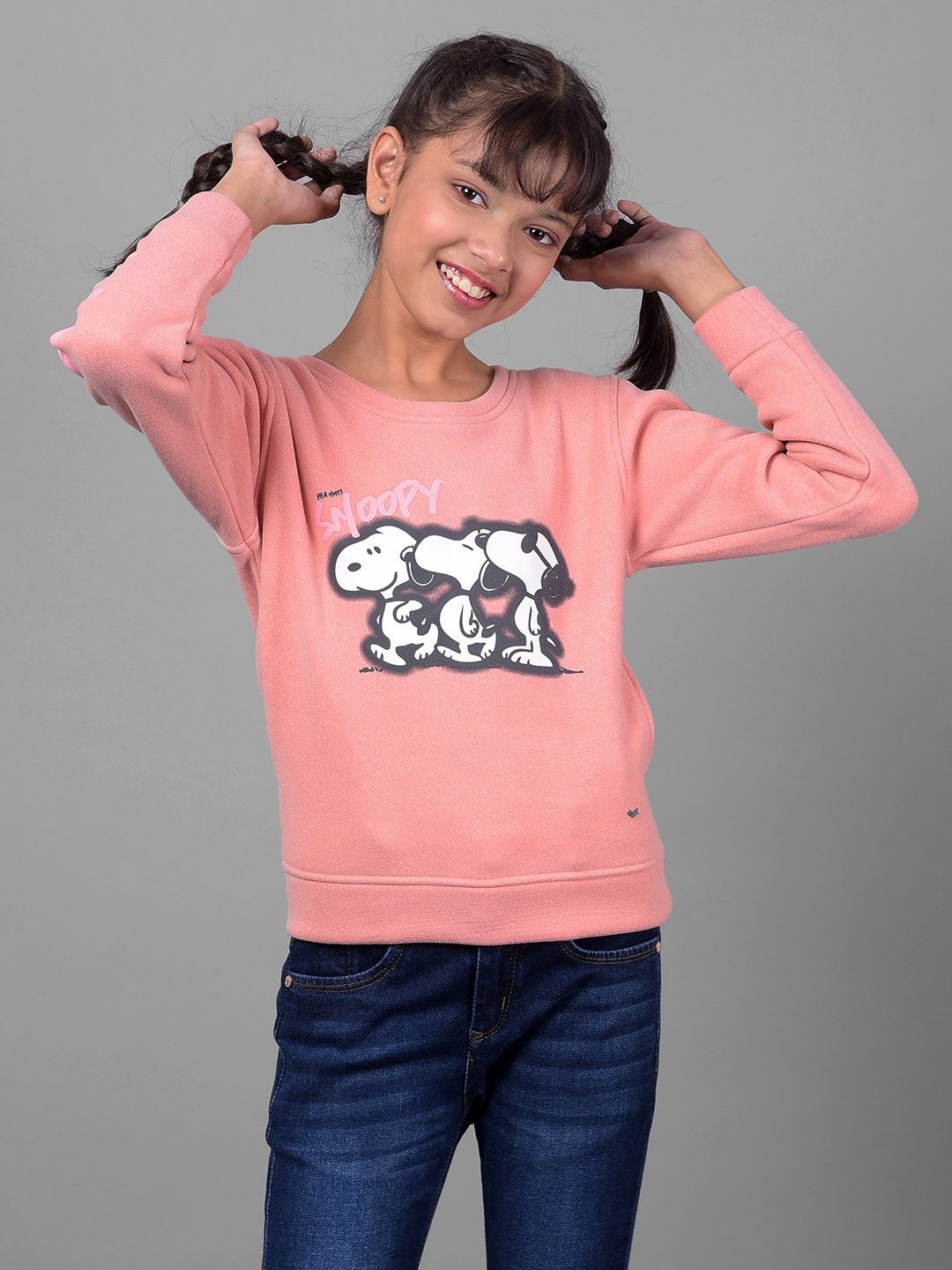 Crimsoune Club Girls Snoopy Printed long Sleeves Pullover