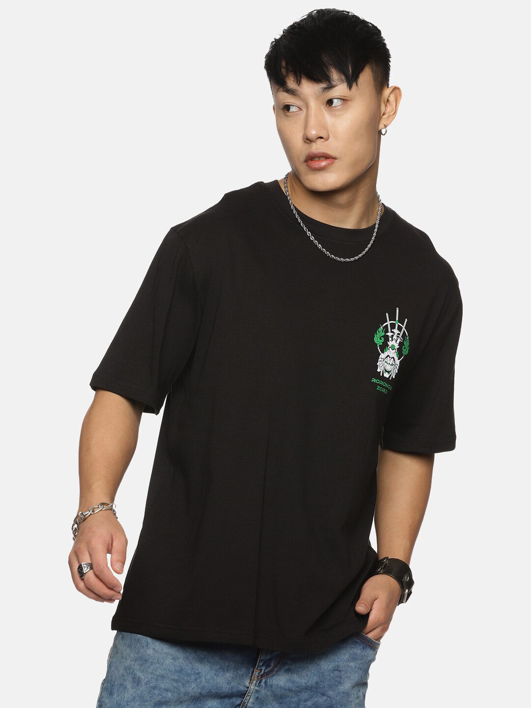 Fans Army Zoro Asura Anime Printed Pure Cotton Oversized T-Shirt