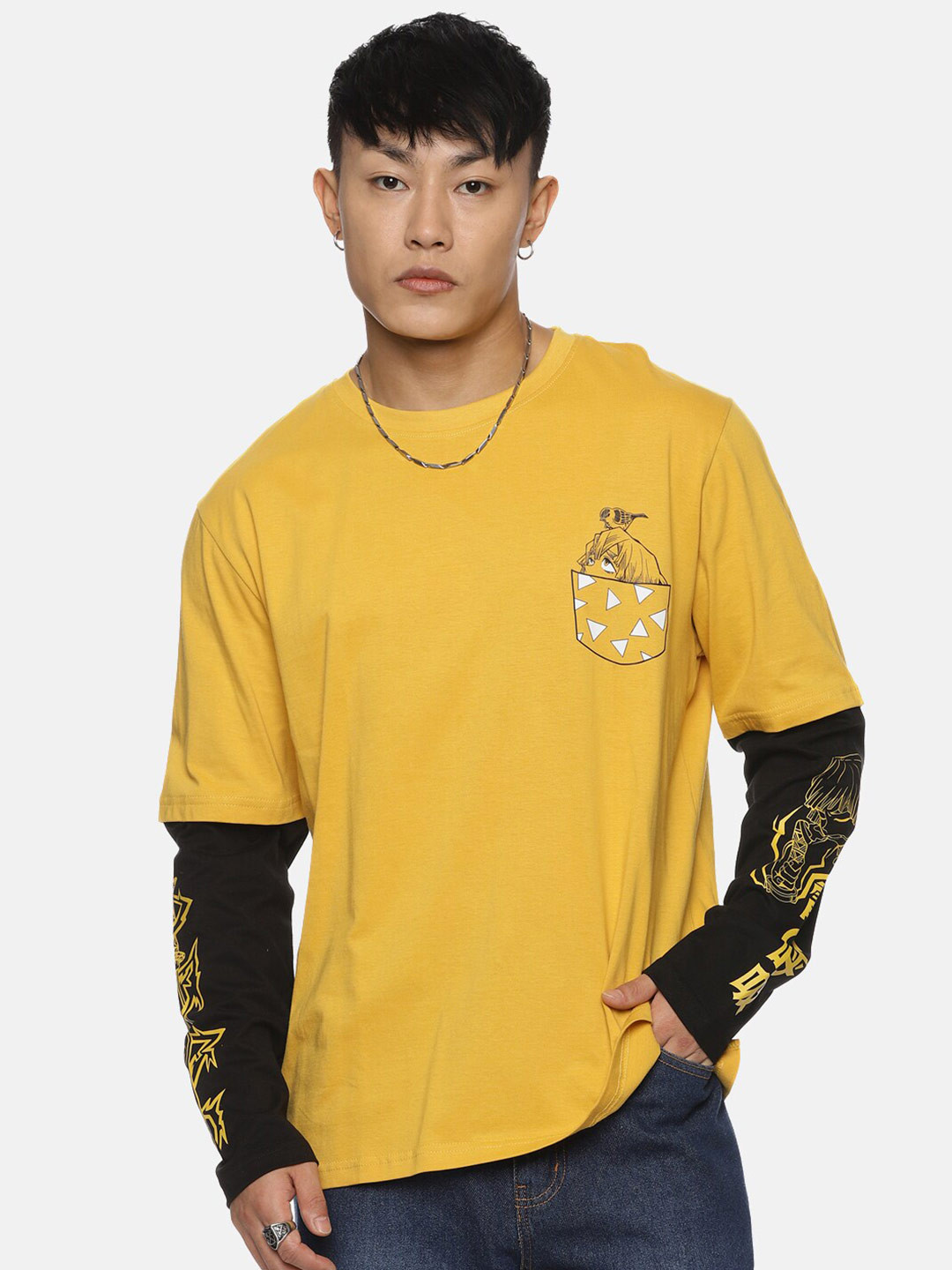 Fans Army Anime Zenitsu Printed Pure Cotton Oversized T-shirt