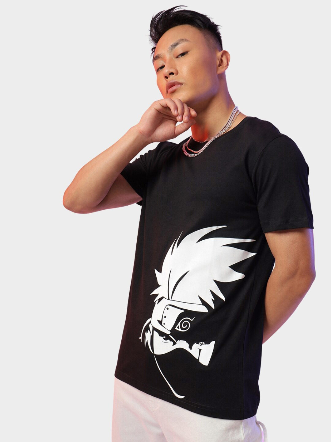 Fans Army Naruto Anime Kakashi Printed Pure Cotton T-Shirt
