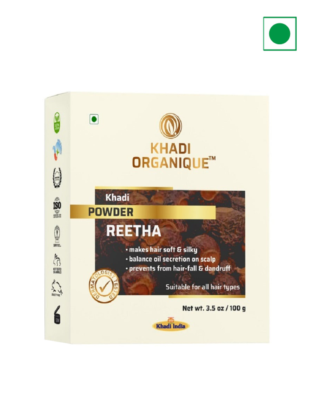 Khadi Organique Reetha Powder for Hair - 100g