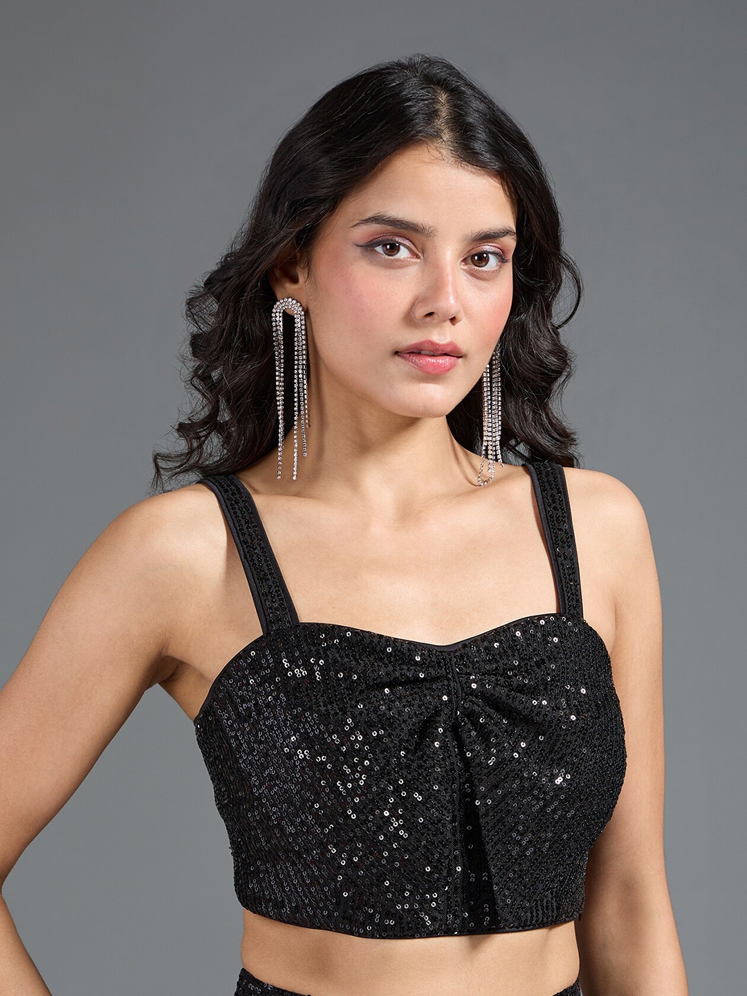 Buy 20Dresses Black Embellished Sequined Bralette Crop Top Tops for Women 25713142 Myntra