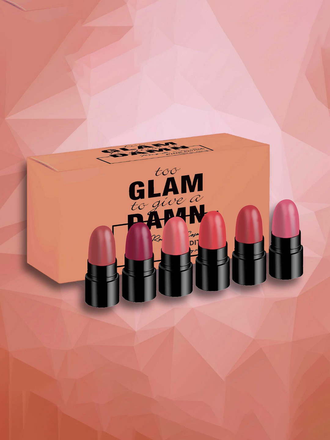 Ronzille 6 Pcs Too Glam To Give A Damn Matte Bullet Lipsticks 1g Each - Pink Edition