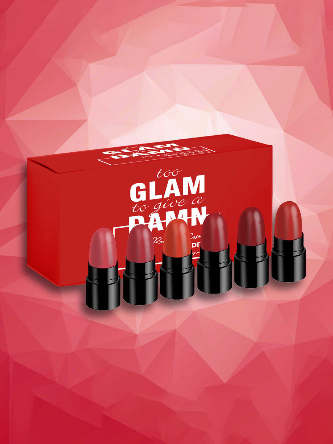 Ronzille 6 Pcs Too Glam To Give A Damn Matte Bullet Lipsticks 1g Each - Red Edition