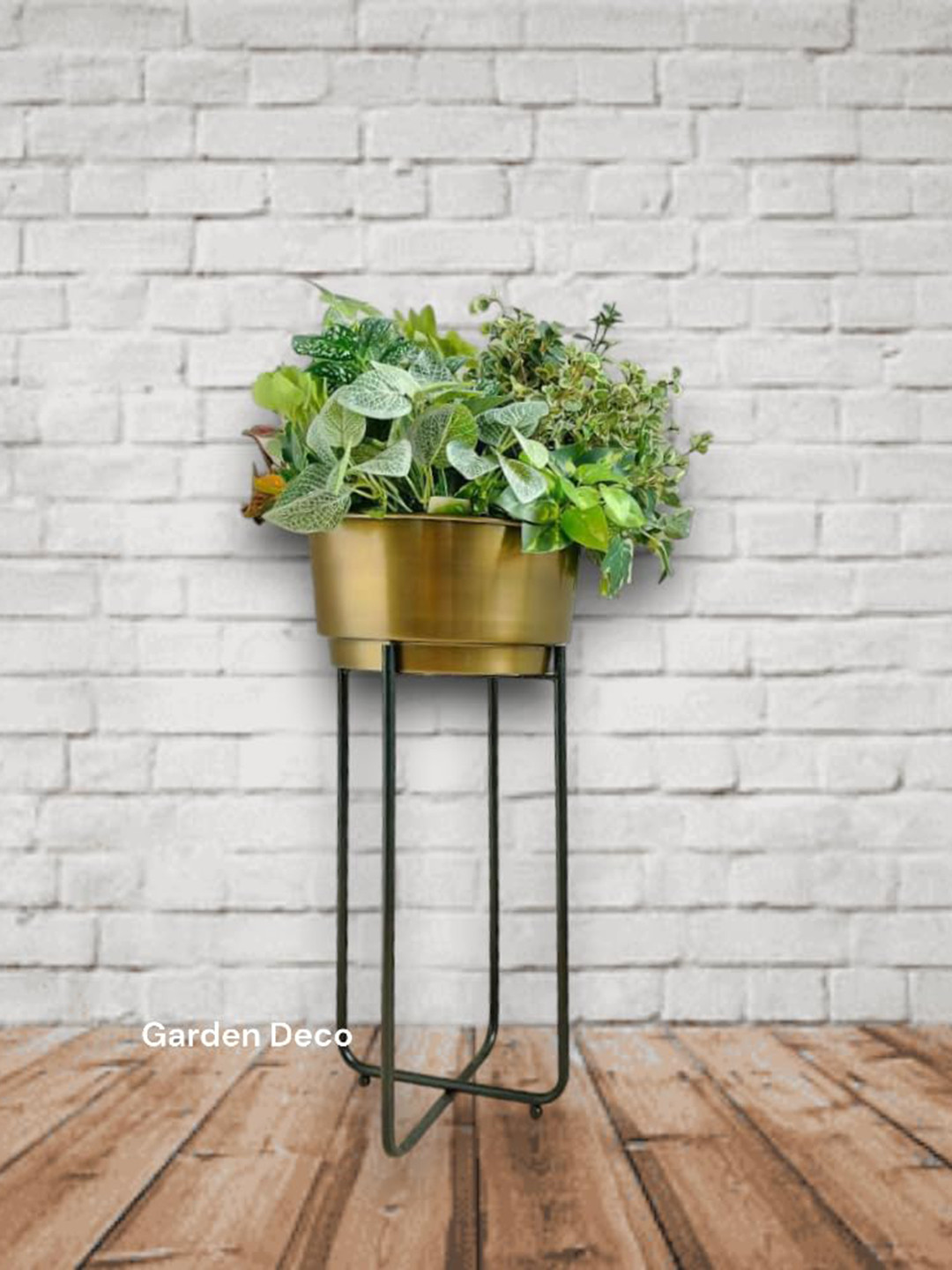 Garden Deco Black Brass Planter with Stand