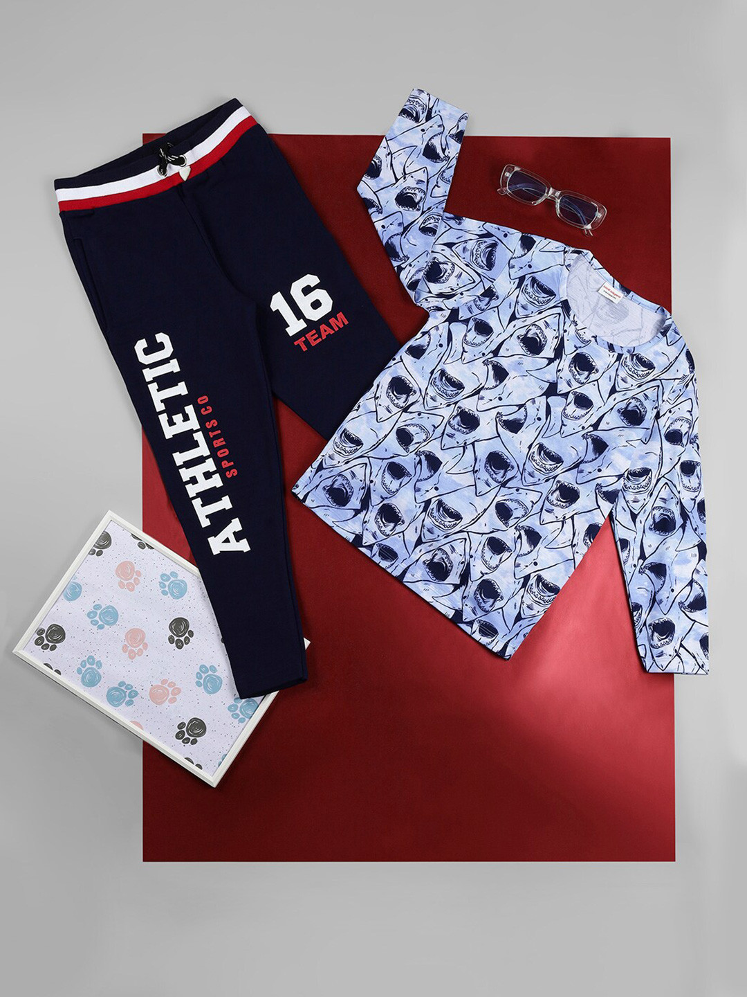 RAINE AND JAINE Boys Printed Cotton T-shirt with Pyjamas