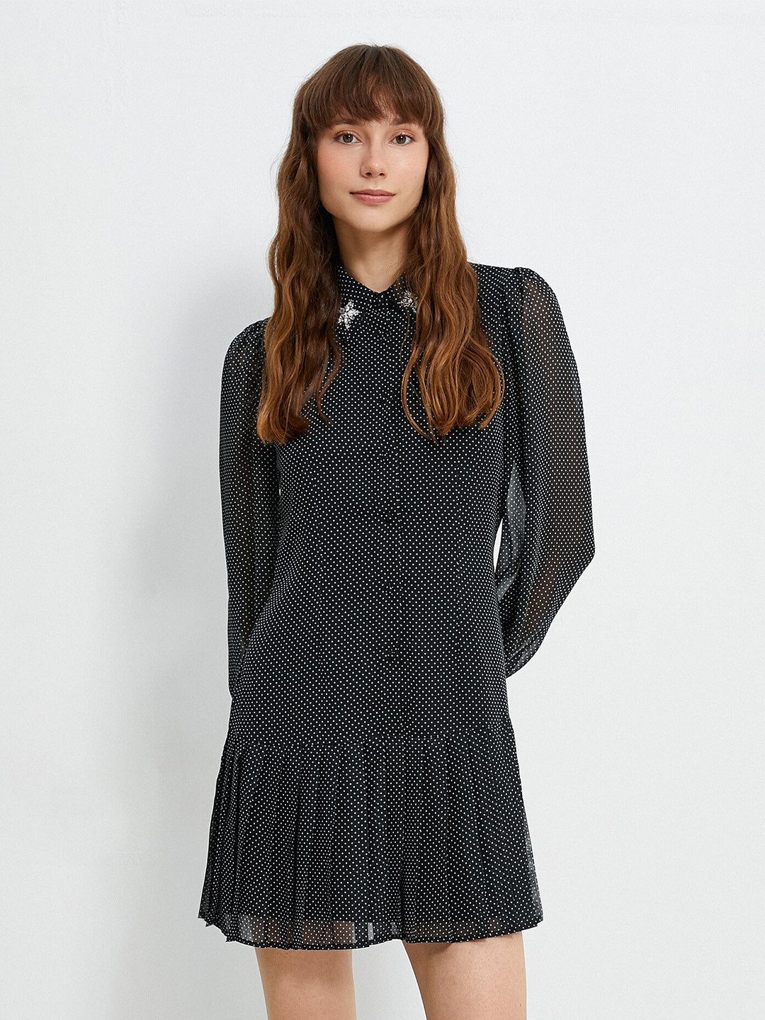 Koton Polka Dots Printed Drop-Waist Mini Dress