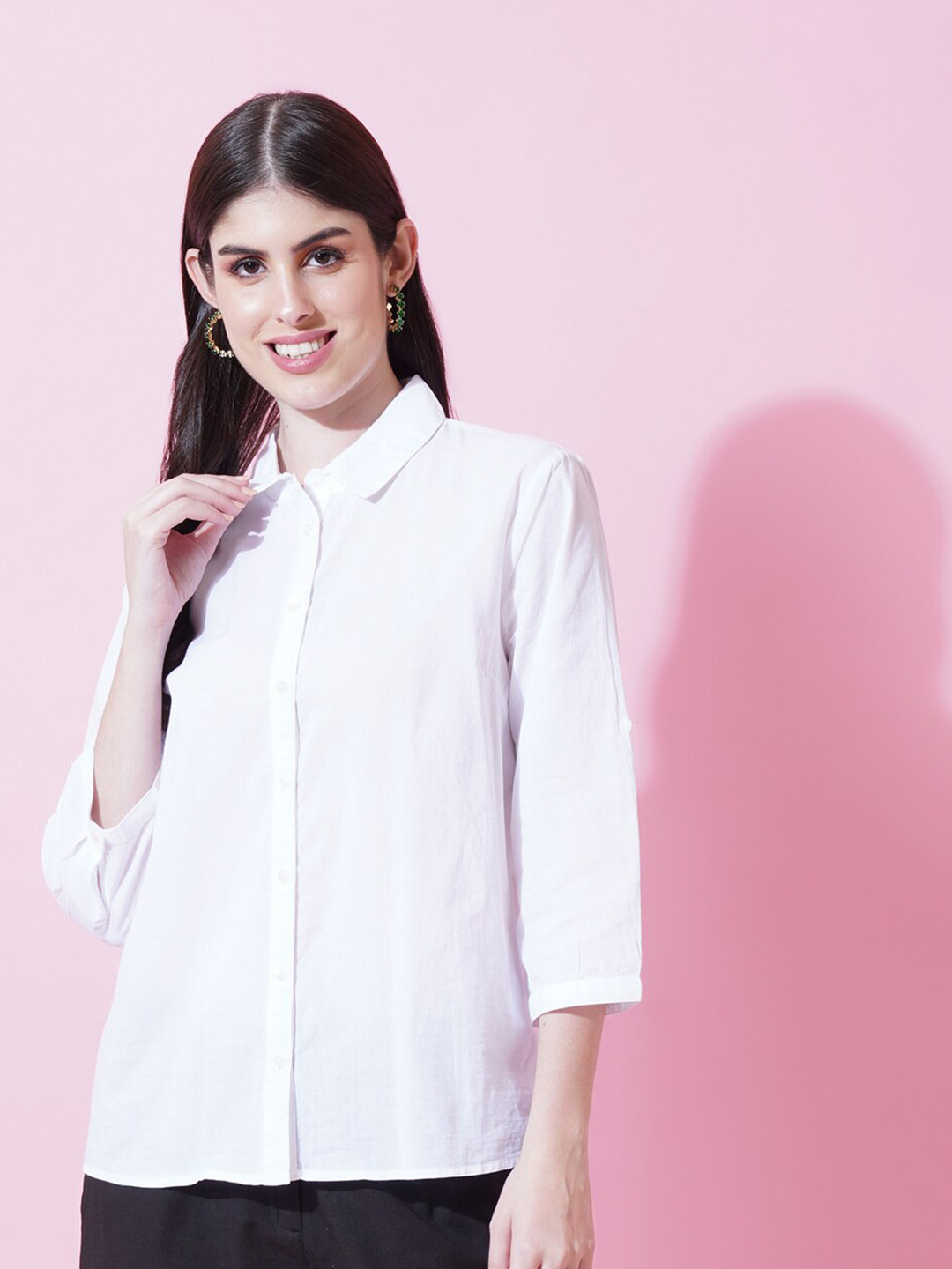 IX IMPRESSION Cotton Shirt Style Top