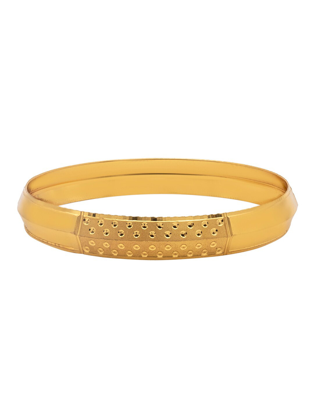 bodha Men Gold Plated Slim Classic Kada- 10 mm