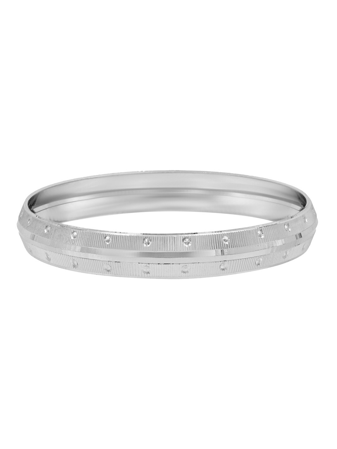 bodha Men Silver Plated Slim Classic Kada-10 mm