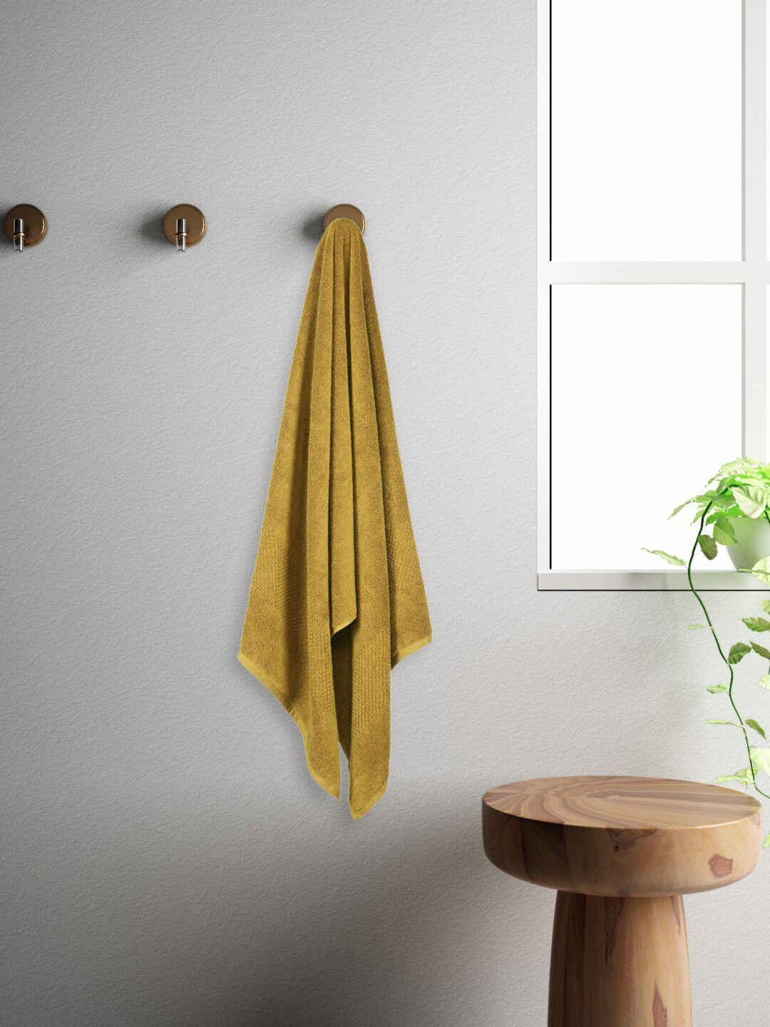 SPACES Gold Toned Pure Cotton 450 GSM Bath Towel