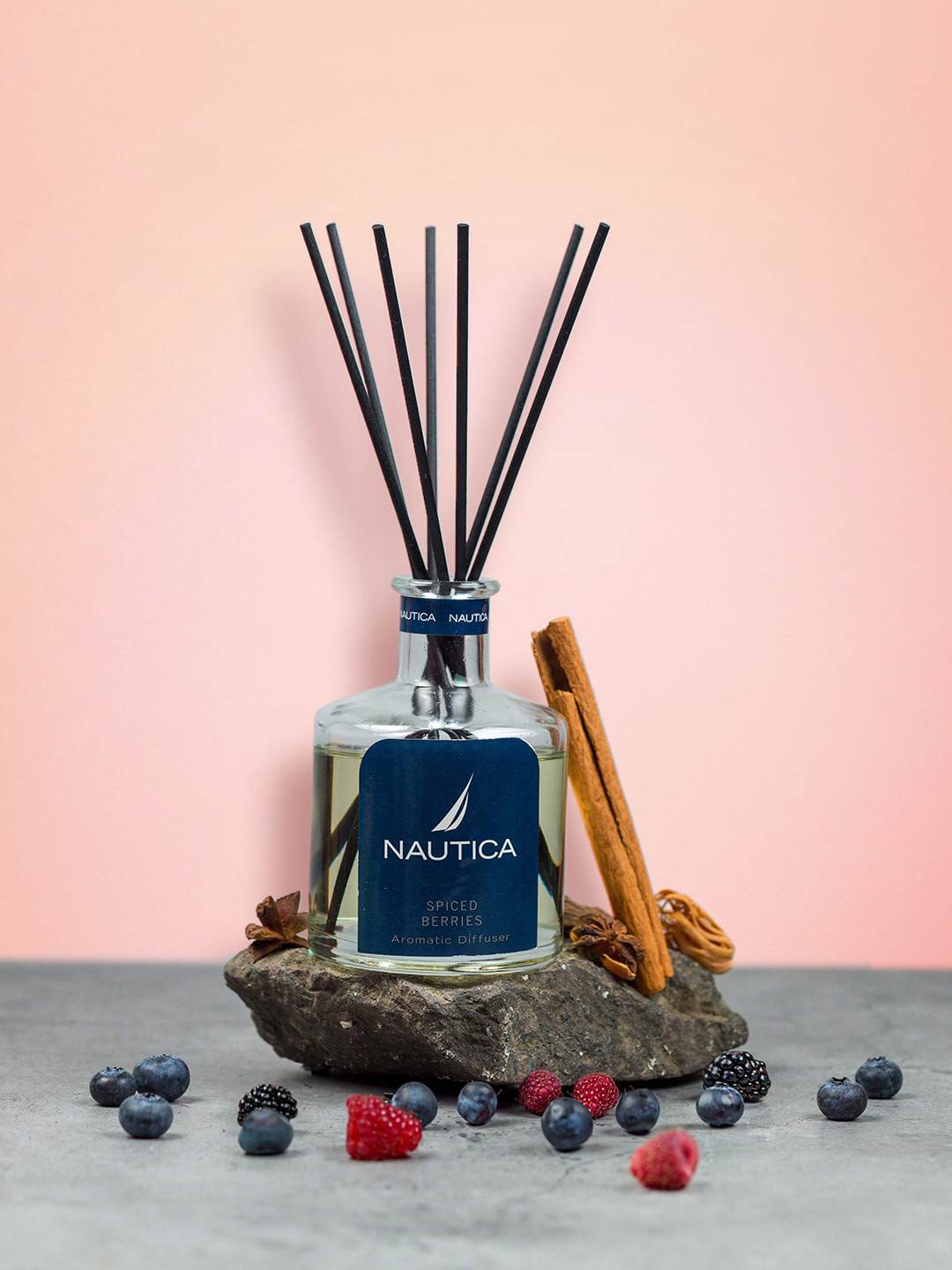 Nautica Spiced Berries 100% Natural Aroma Oil Diffuser Set with 7 Reeds
