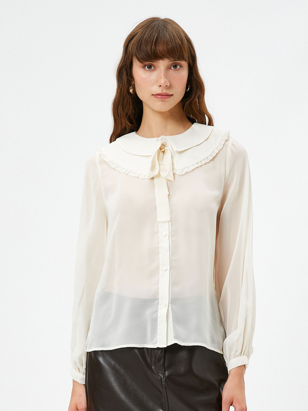 Koton Semi Sheer Classic Casual Shirt