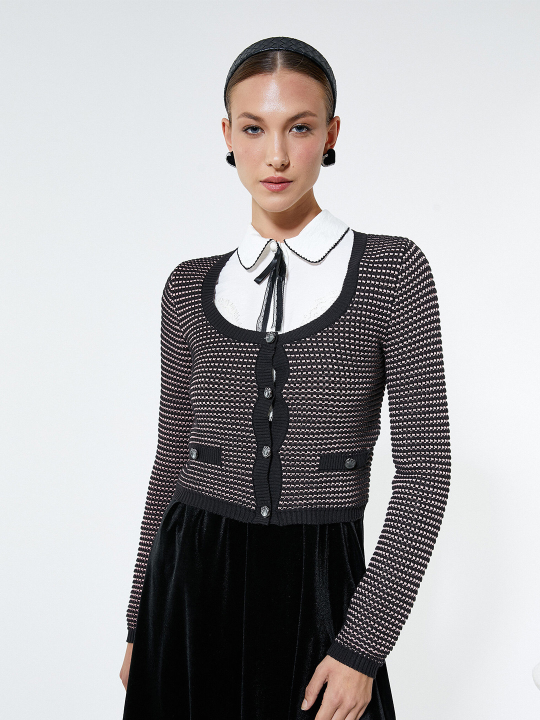Koton Self Design Cable Knit Cardigan