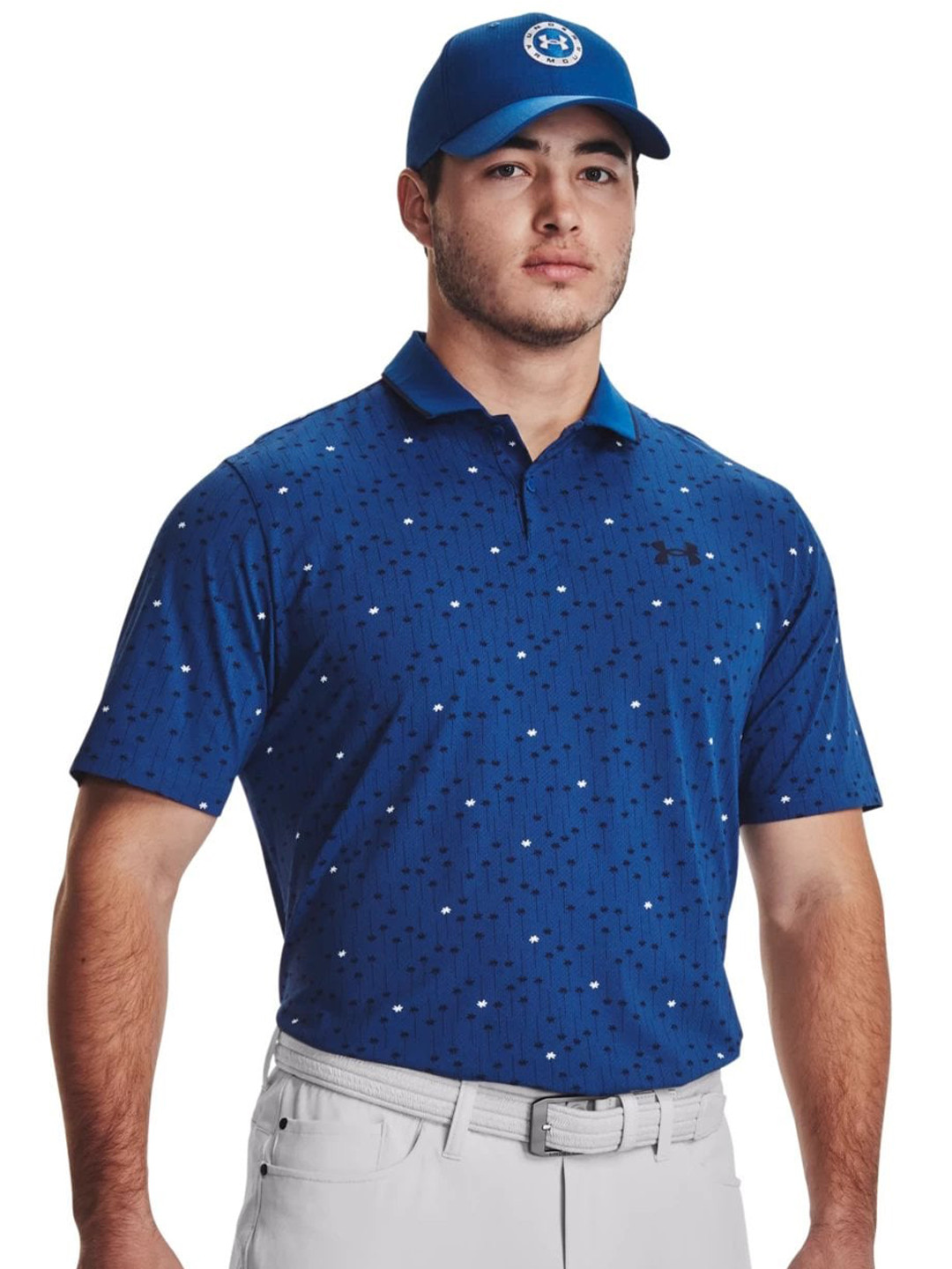 UNDER ARMOUR Iso-Chill Graphic Printed Polo Collar Relaxed Fit T-Shirt