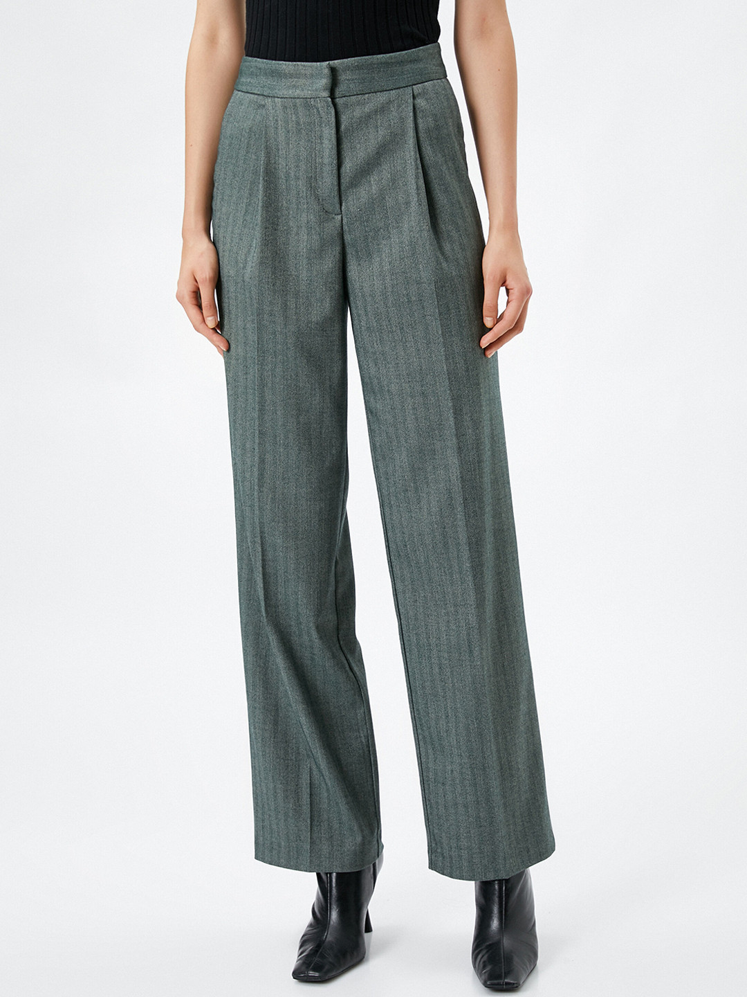 Koton Women Pleated Formal Trousers