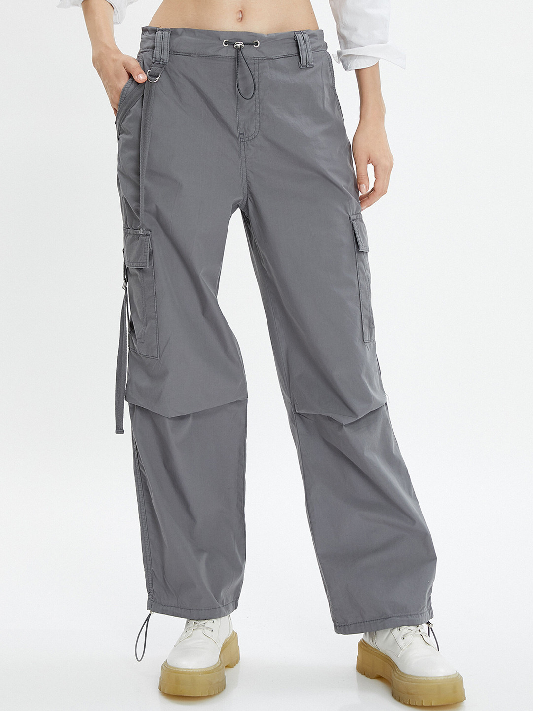 Koton Women Pure Cotton Parachute Trousers