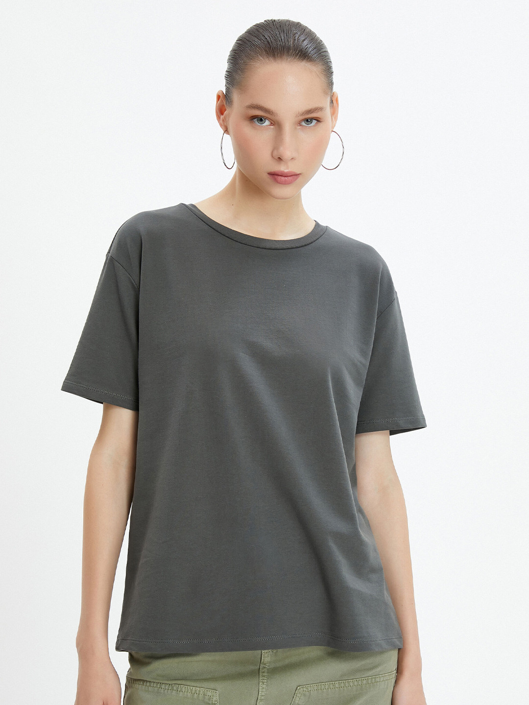 Koton Drop Shoulder Sleeves Pure Cotton T-shirt