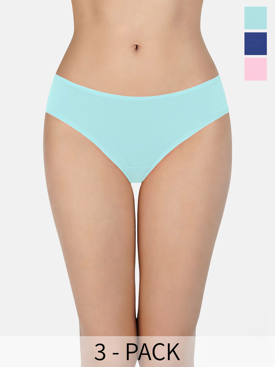 Amante Assorted Pack of 3 Low Rise Outer Elastic Bikini Briefs PPK33002