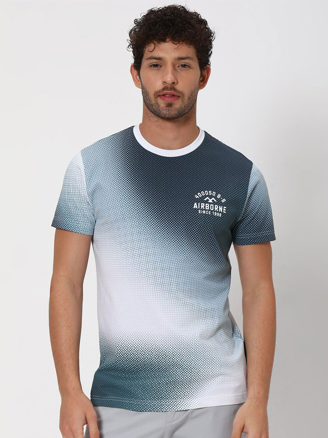 Mufti Dyed Pure Cotton Slim Fit T-shirt