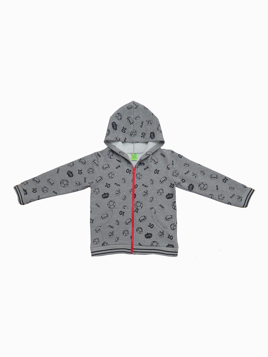 Clothe Funn Boys Conversational Printed Fleece Front-Open Sweatshirts