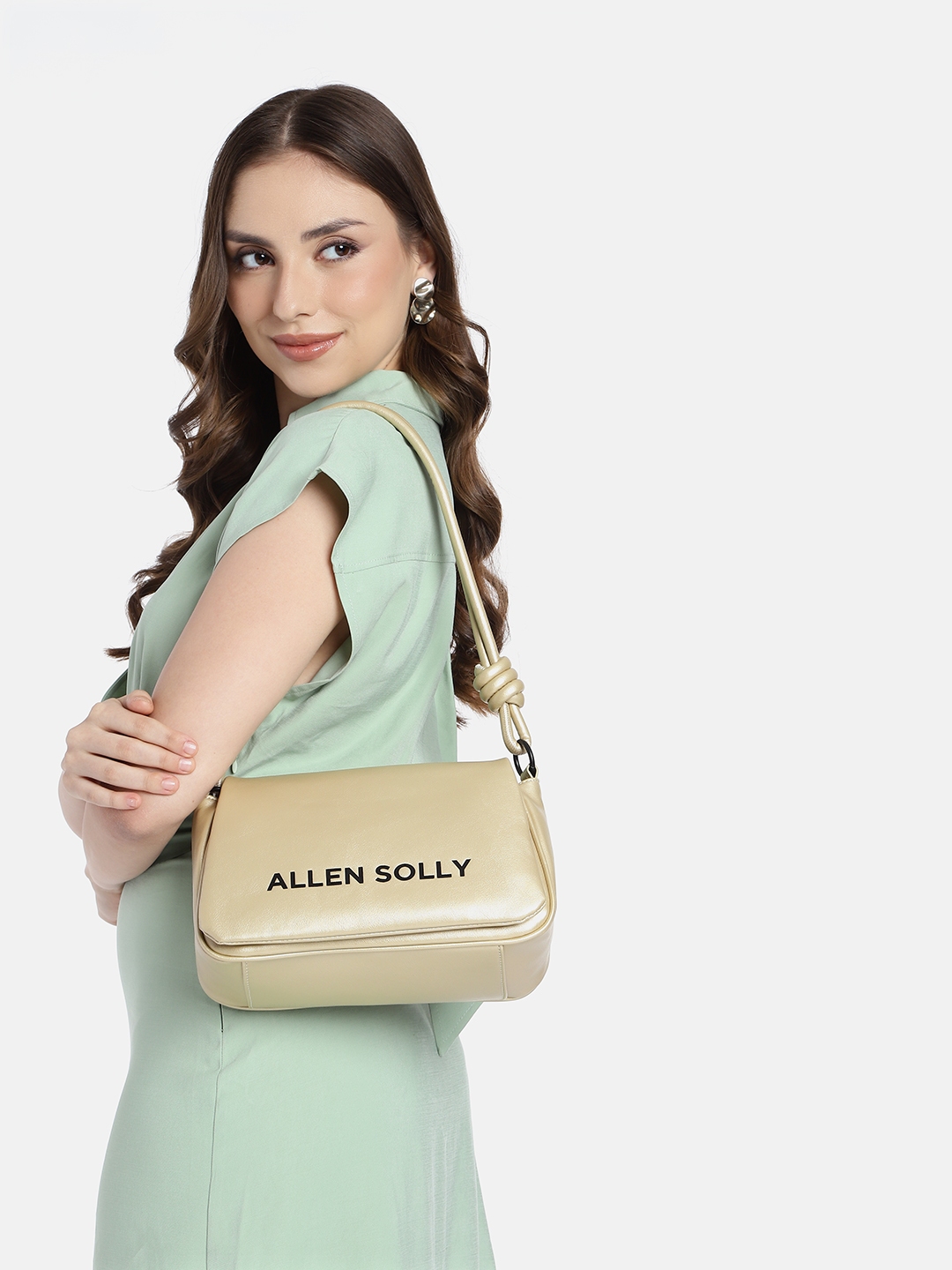 Buy Allen Solly Brand Logo Printed Structured Shoulder Bag Handbags for Women 25729504 Myntra