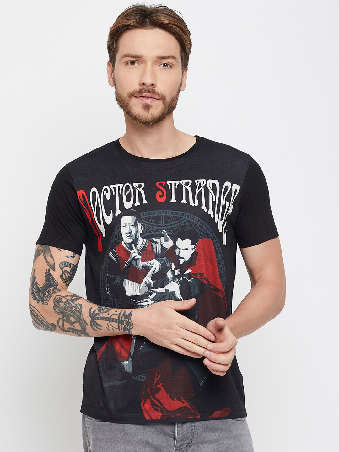 Wear Your Mind Doctor Strange Printed Round Neck T-Shirt