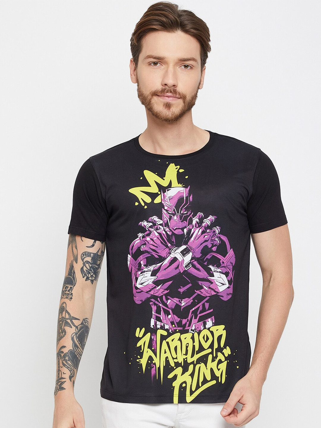 Wear Your Mind Black Panther Printed T-Shirt