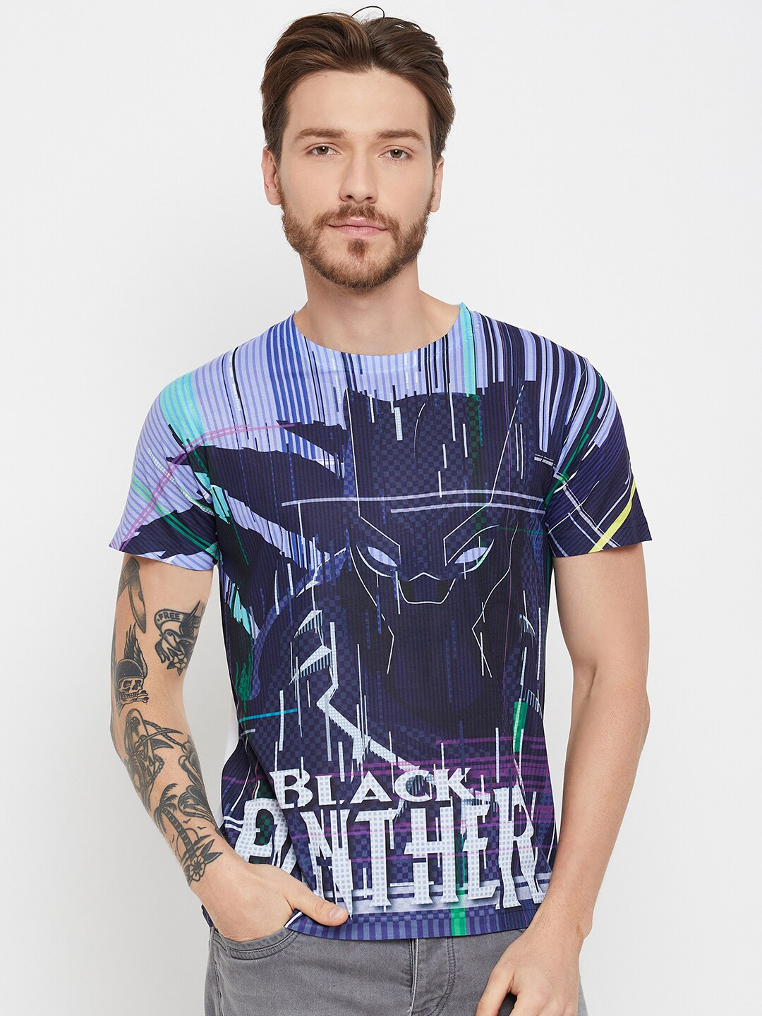 Wear Your Mind Black Panther Printed T-Shirt