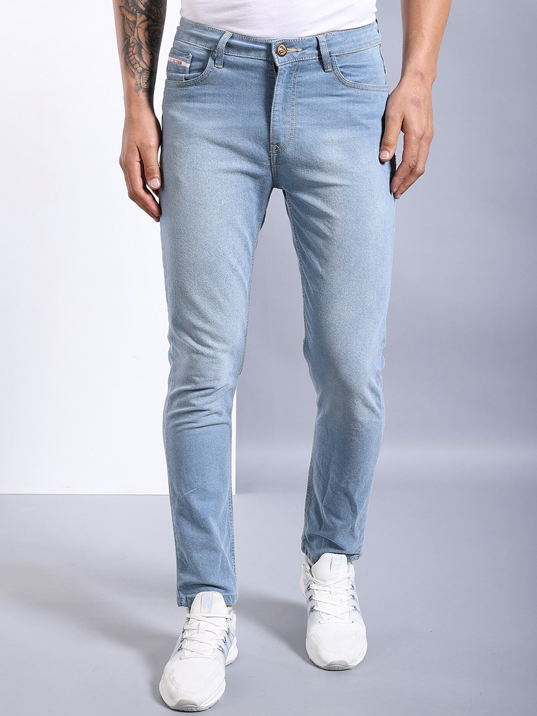 The Indian Garage Co Blue Men Slim Fit Clean Look Stretchable Jeans