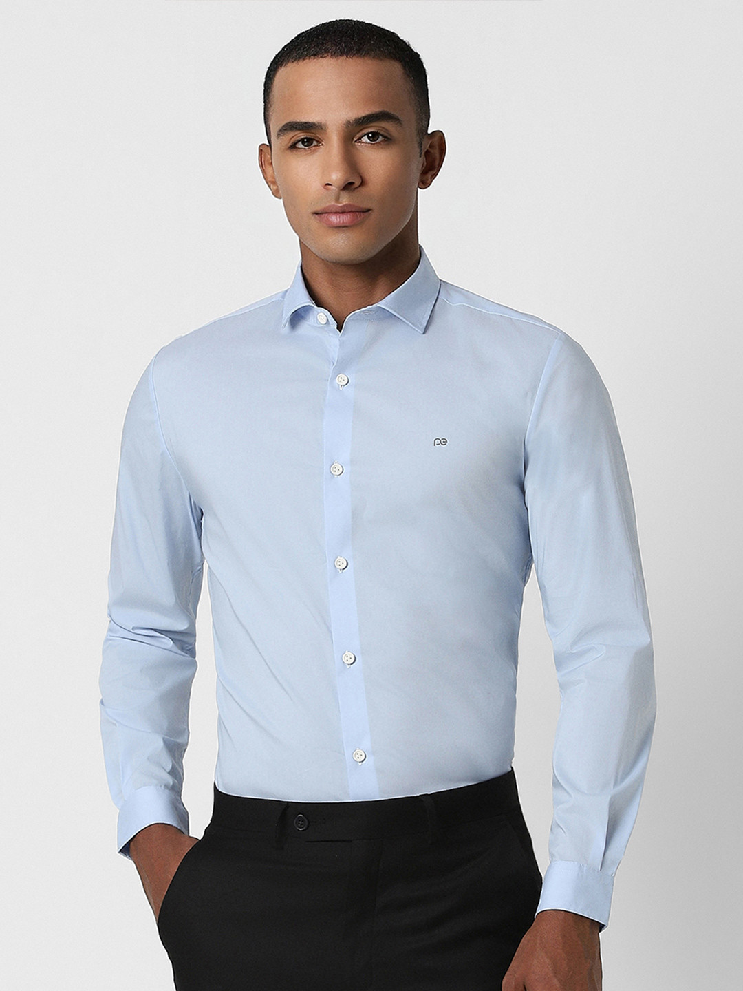 Peter England Men Blue Slim Fit Opaque Formal Shirt
