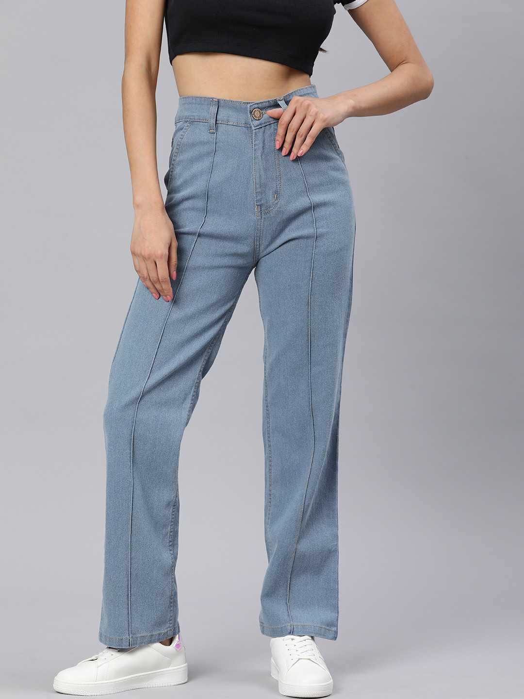 ADBUCKS Straight Fit High-Rise Jeans