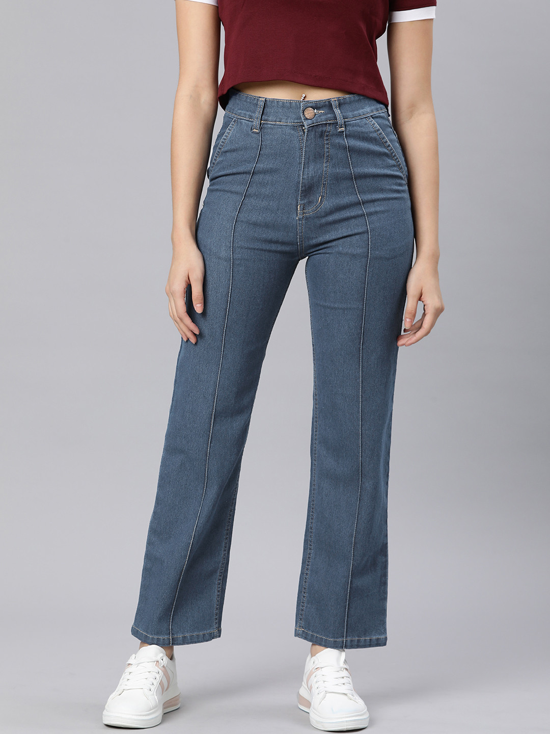 ADBUCKS Straight Fit High-Rise Stretchable Jeans