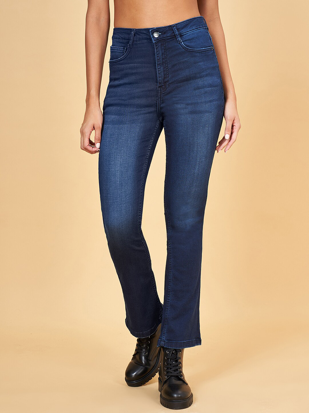 SF JEANS by Pantaloons Women Flared Clean Look Light Fade Stretchable Jeans