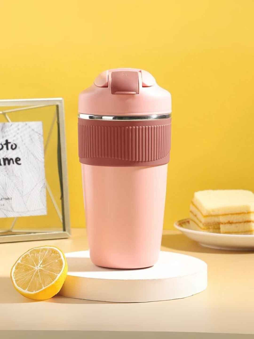 YELONA Shashwat Name Personalised Pink Stainless Steel Handmade Mug-480ml