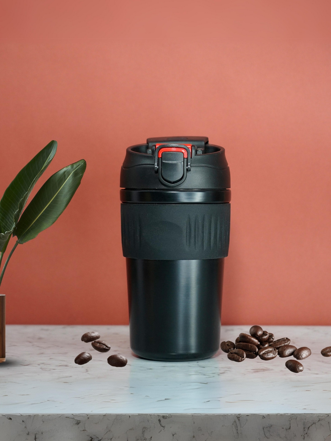 YELONA Valentine Day Black Stainless Steel Dishwasher Safe Mug-480ml