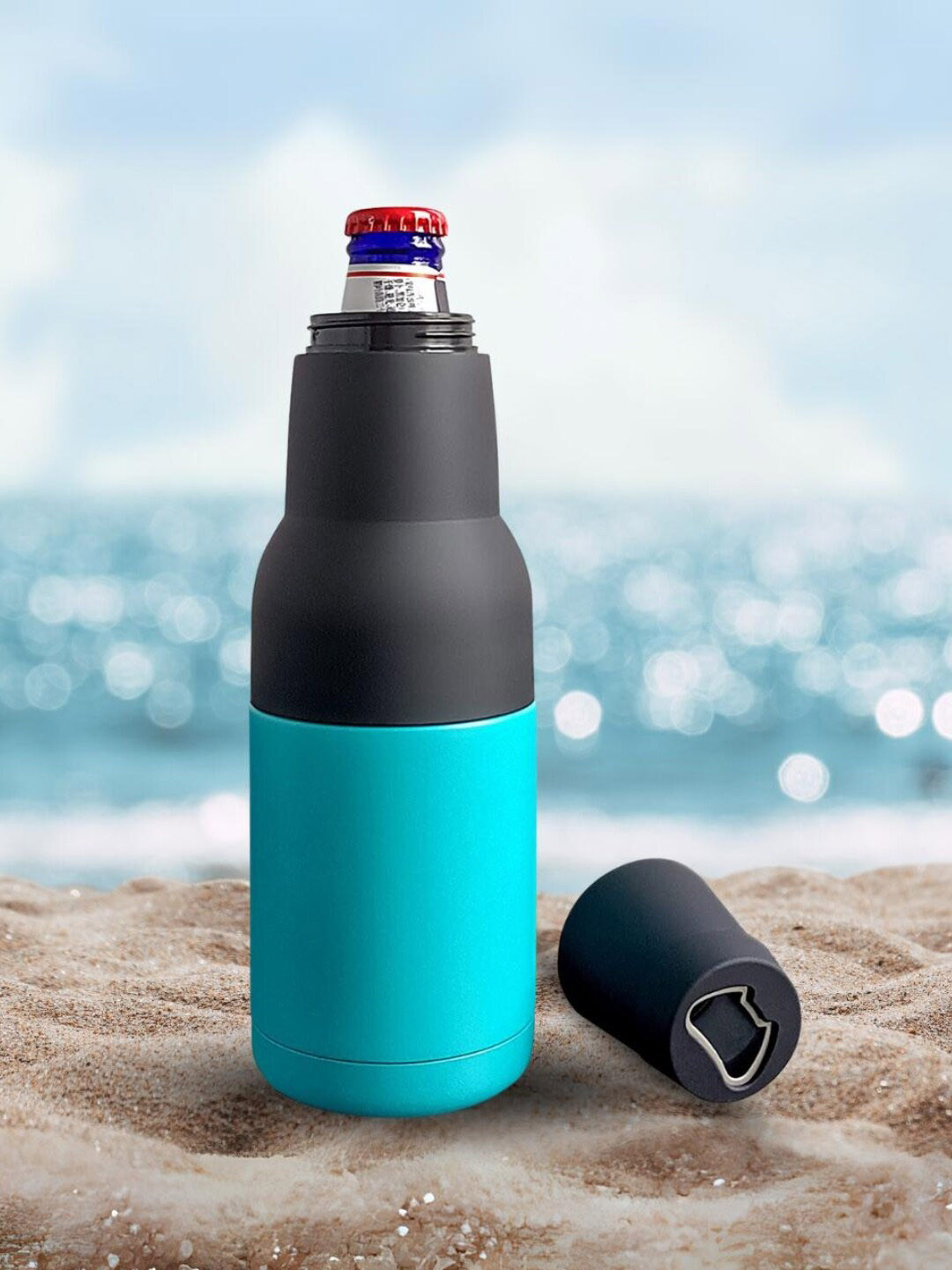YELONA Blue Insulated Stainless Steel Beer Bottle Chiller
