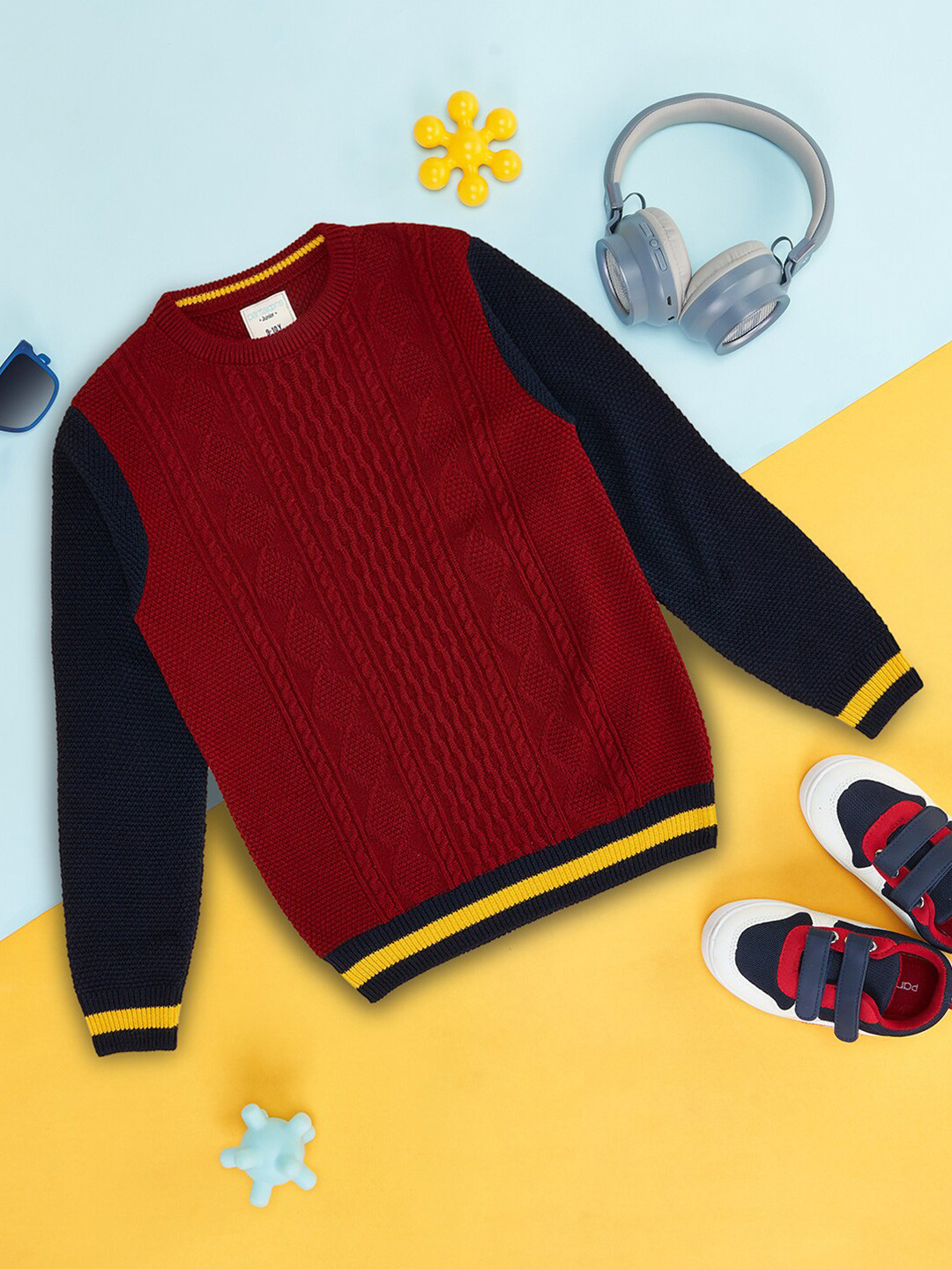 Pantaloons Junior Boys Cable Knit Pullover Sweater