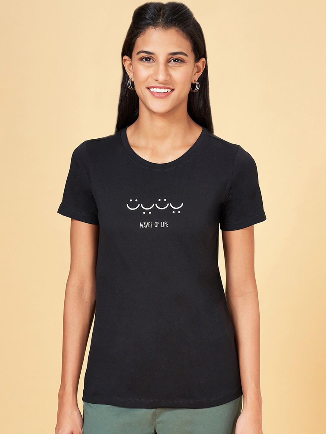 Honey by Pantaloons Typography Printed Cotton T-shirt
