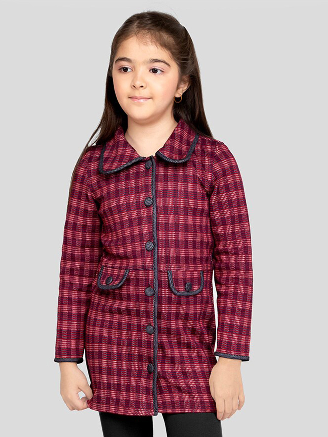 Naughty Ninos Checked Jacquard Longline Tailored Jacket