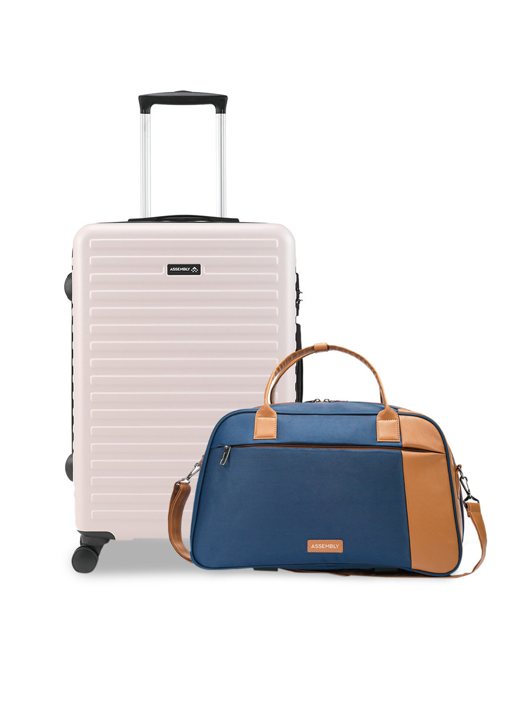 Assembly Set of 2 Medium Checkin 24-Inch Hard Trolley Luggage & Weekender Duffle Bag 38L