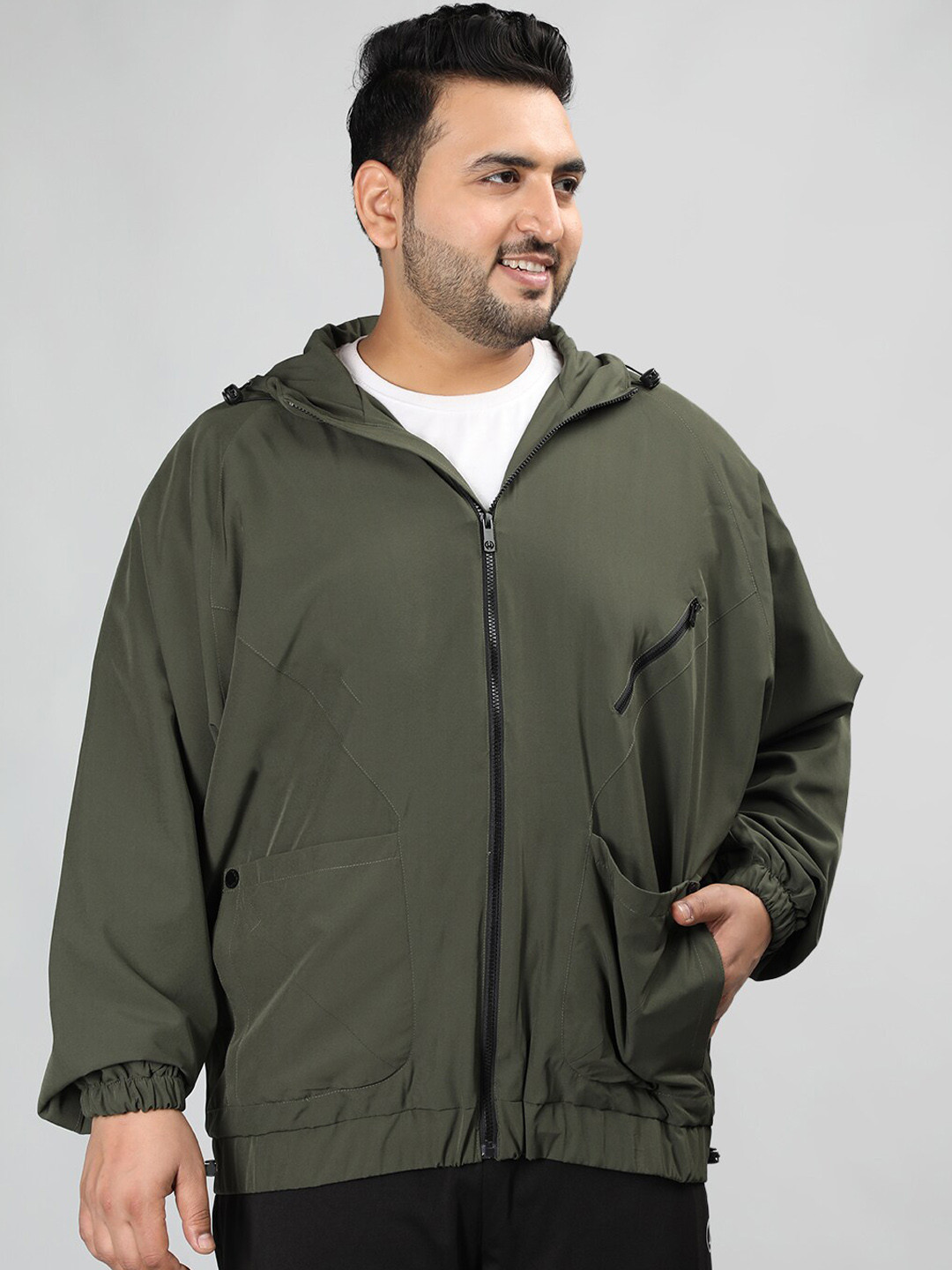 CHKOKKO Hooded Neck Long Sleeve Windcheater & Water Resistant Sporty Jacket