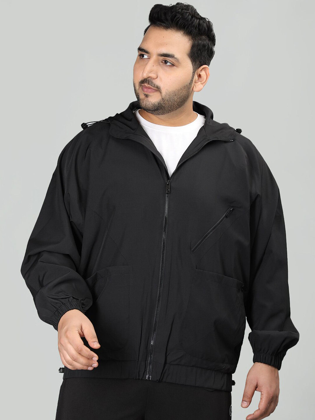CHKOKKO Hooded Neck Long Sleeve Windcheater & Water Resistant Sporty Jacket