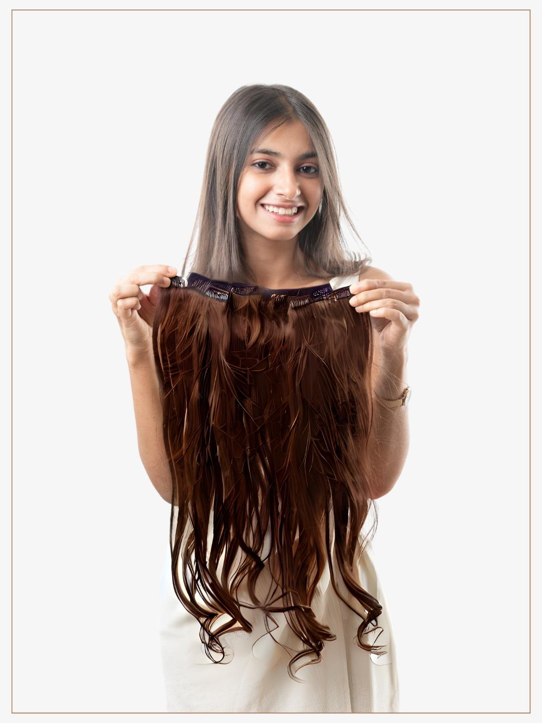 HAIR ORIGINALS Set of 3 Clip-On Hair Extension - Medium Brown