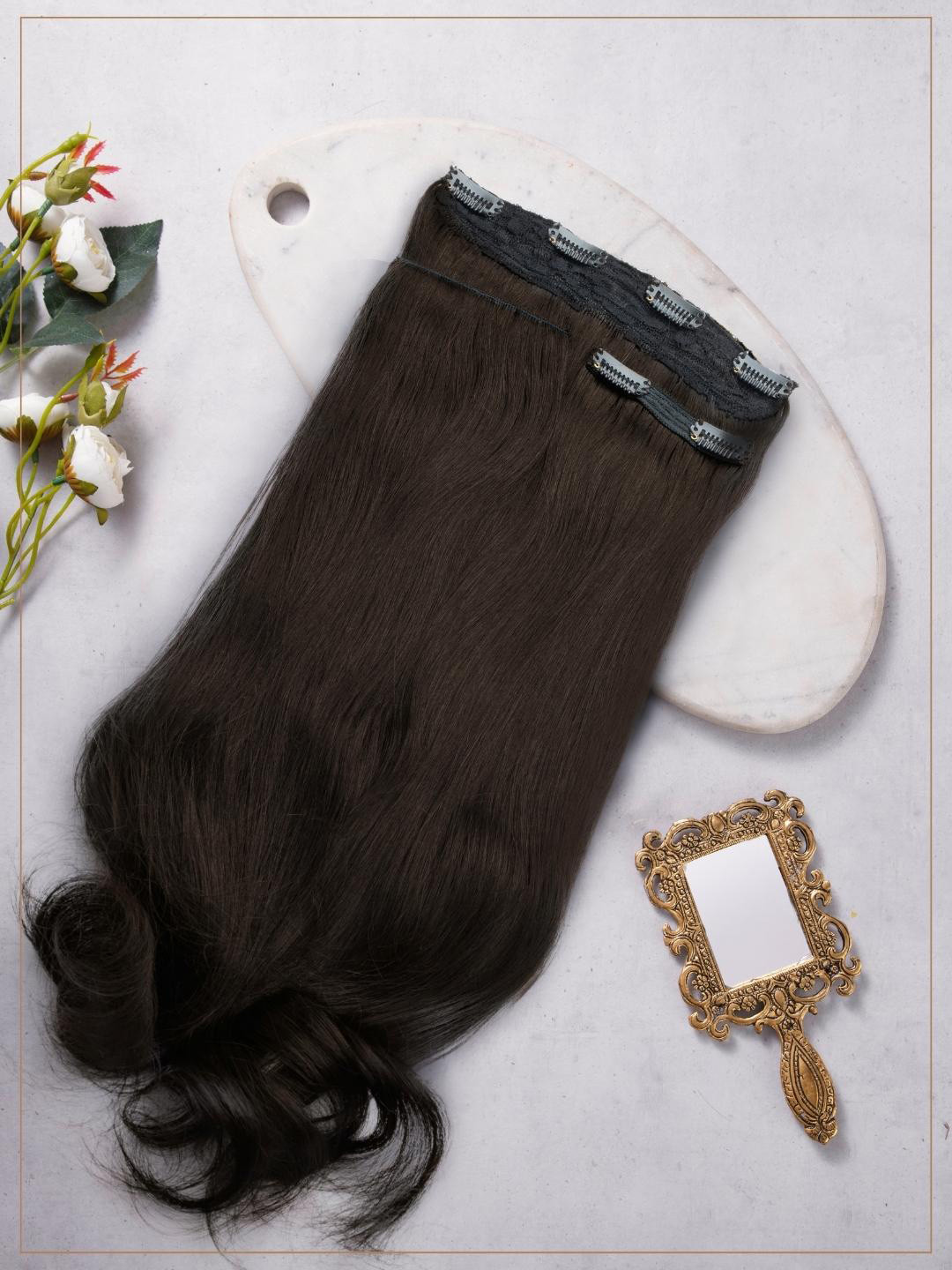 HAIR ORIGINALS 3 Piece Hair Extension Clip Set - Natural Brown 20