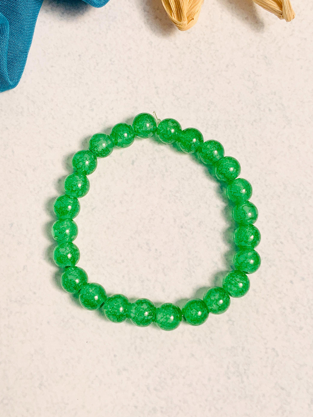 ABDESIGNS Green Artificial Beads Bracelet