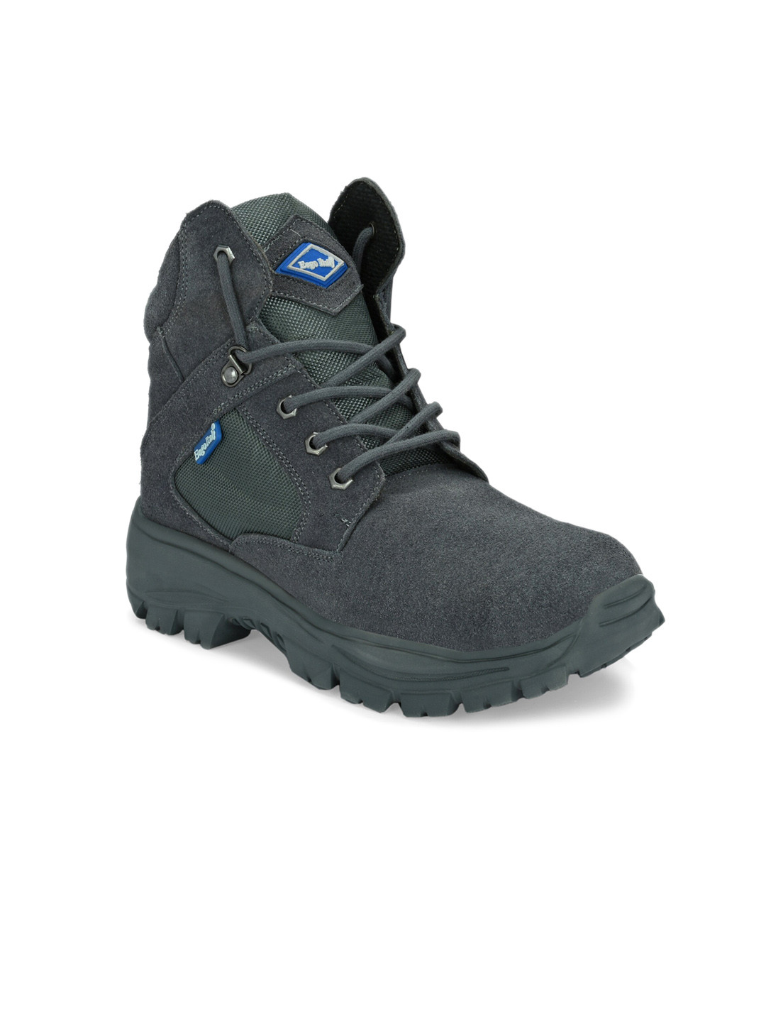 Eego Italy Men Troop Aerolite 7.0 Textured Genuine Leather Mid-Top Hiking Boots